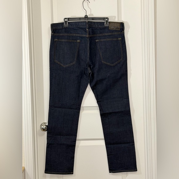 Express Men's Slim Straight Jeans in Dark Blue - Picture 2 of 2